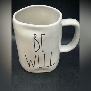 ~Rae Dunn~Coffee/Tea Mug~BE WELL  White With Black Lettering